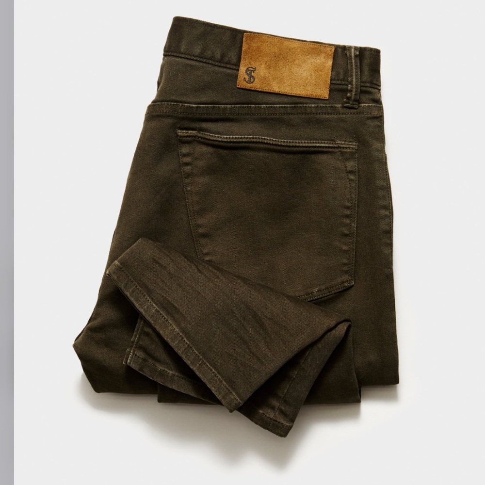Todd Snyder SLIM FIT 5-POCKET CHINO IN SURPLUS OLIVE 30x32